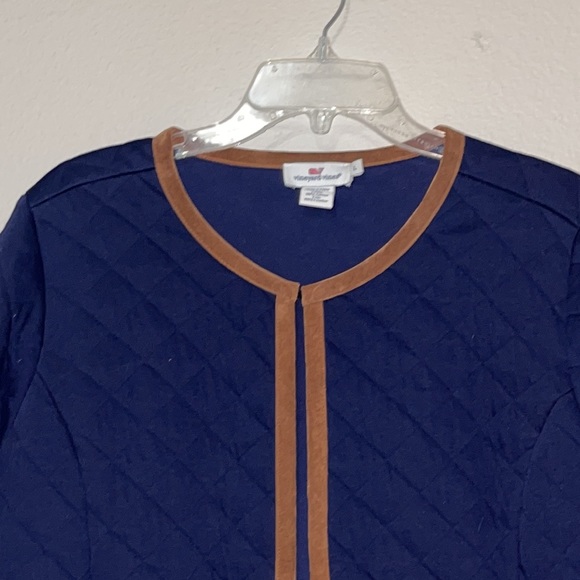 VINEYARD VINES QUILTED BLAZER STYLE LEATHER TRIM JACKET - Picture 3 of 7